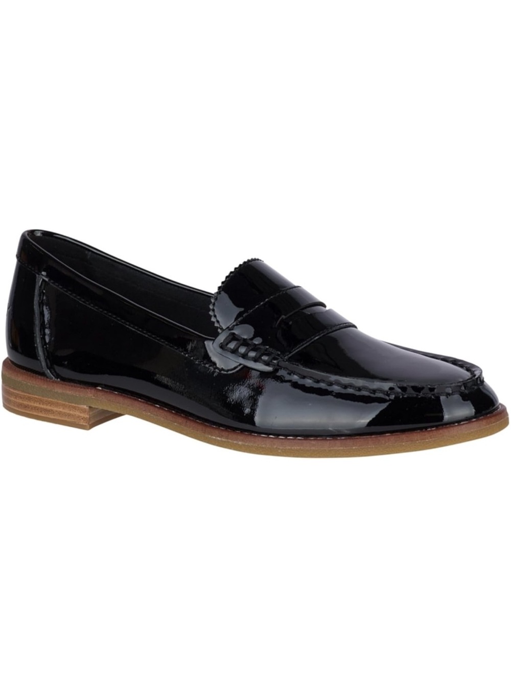 Sperry Seaport Black Patent Penny Loafer